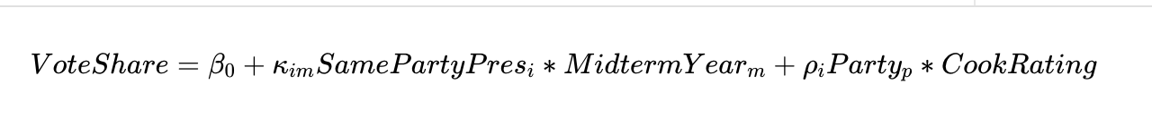 Equation for Model with Cook Ratings